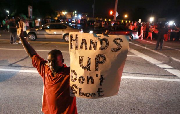 A sixth night of rallies in Ferguson